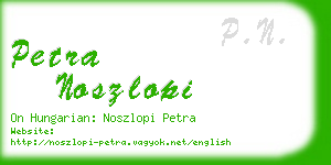 petra noszlopi business card